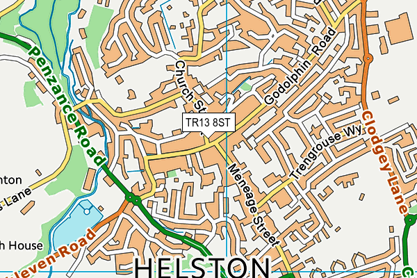 TR13 8ST map - OS VectorMap District (Ordnance Survey)