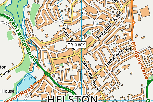 TR13 8SX map - OS VectorMap District (Ordnance Survey)