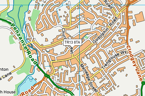 TR13 8TA map - OS VectorMap District (Ordnance Survey)