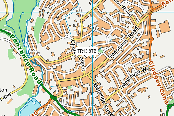 TR13 8TB map - OS VectorMap District (Ordnance Survey)