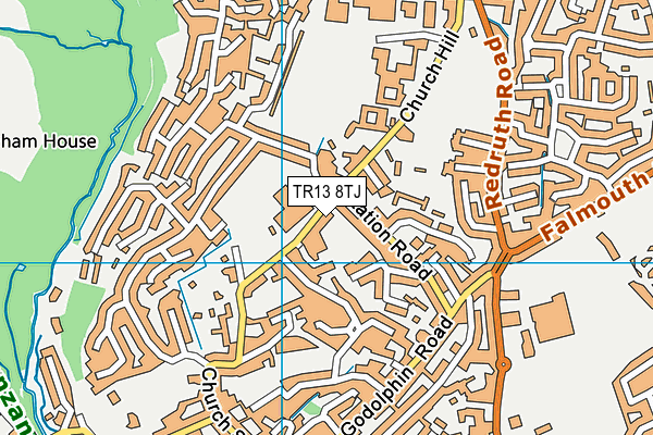 TR13 8TJ map - OS VectorMap District (Ordnance Survey)