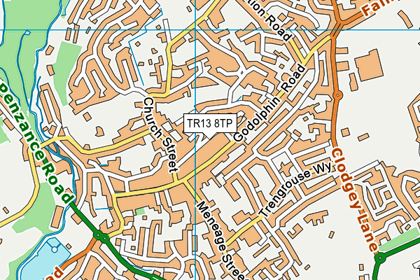TR13 8TP map - OS VectorMap District (Ordnance Survey)