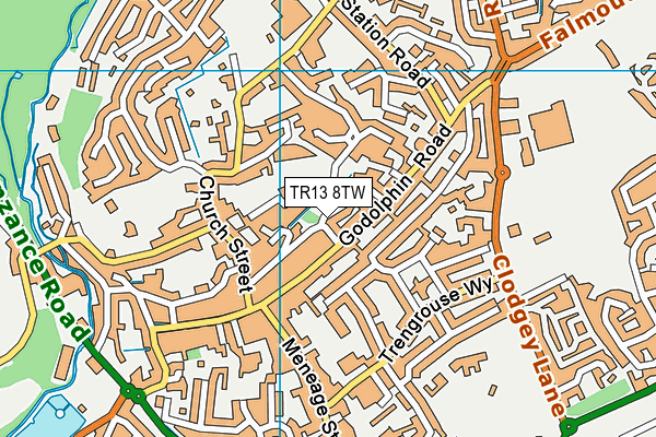 TR13 8TW map - OS VectorMap District (Ordnance Survey)