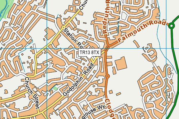 TR13 8TX map - OS VectorMap District (Ordnance Survey)