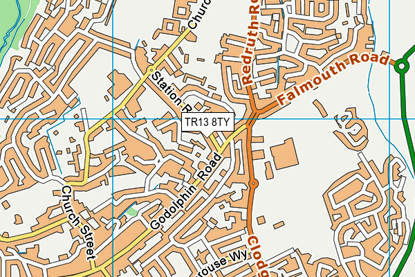 TR13 8TY map - OS VectorMap District (Ordnance Survey)