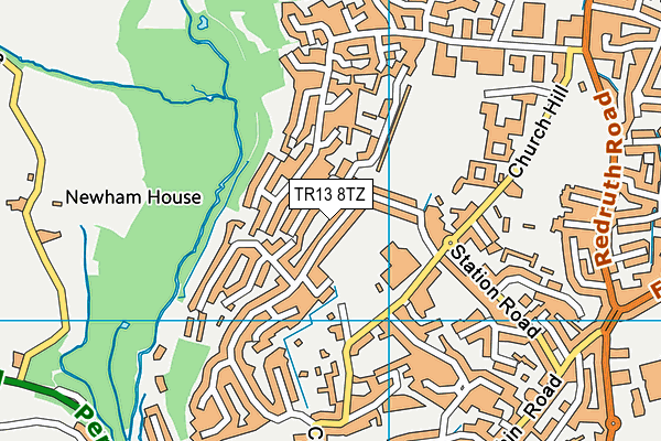 TR13 8TZ map - OS VectorMap District (Ordnance Survey)