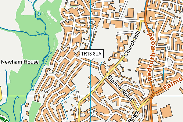 TR13 8UA map - OS VectorMap District (Ordnance Survey)