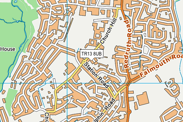 TR13 8UB map - OS VectorMap District (Ordnance Survey)
