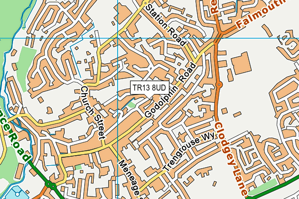 TR13 8UD map - OS VectorMap District (Ordnance Survey)