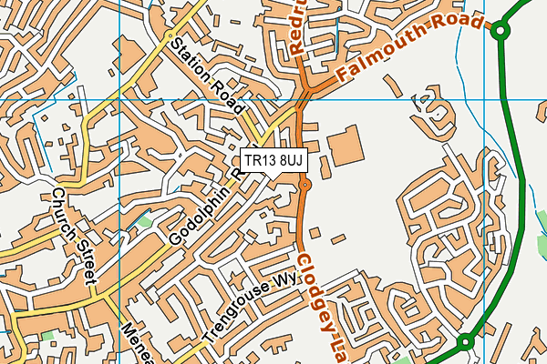 TR13 8UJ map - OS VectorMap District (Ordnance Survey)