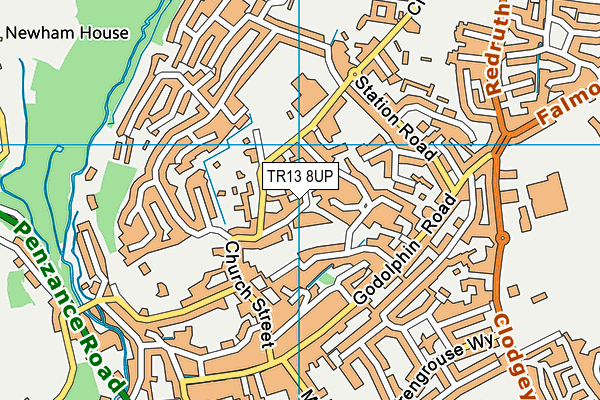 Parc Eglos School map (TR13 8UP) - OS VectorMap District (Ordnance Survey)
