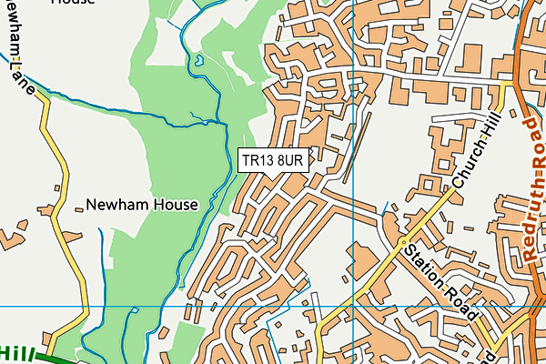 TR13 8UR map - OS VectorMap District (Ordnance Survey)