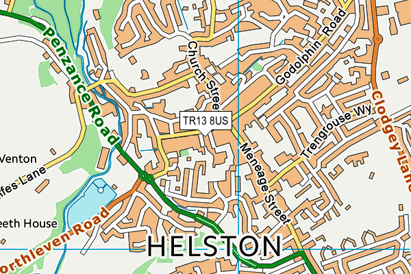 TR13 8US map - OS VectorMap District (Ordnance Survey)