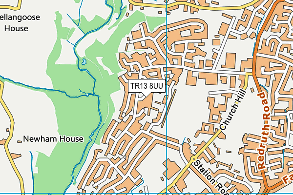 TR13 8UU map - OS VectorMap District (Ordnance Survey)