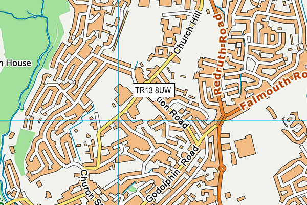 TR13 8UW map - OS VectorMap District (Ordnance Survey)