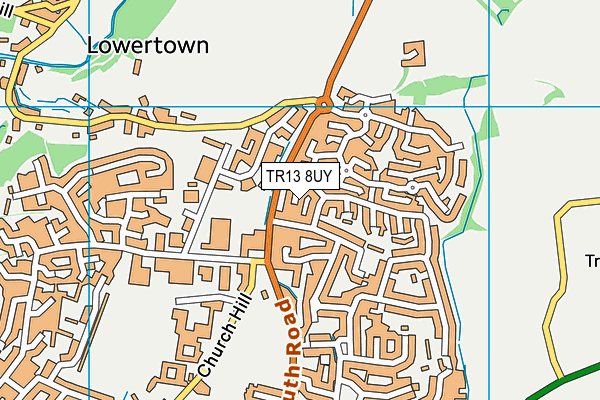 TR13 8UY map - OS VectorMap District (Ordnance Survey)