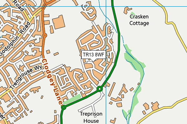 TR13 8WF map - OS VectorMap District (Ordnance Survey)