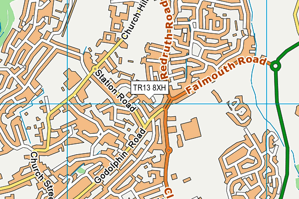 TR13 8XH map - OS VectorMap District (Ordnance Survey)