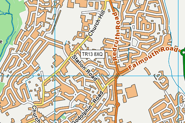 TR13 8XQ map - OS VectorMap District (Ordnance Survey)