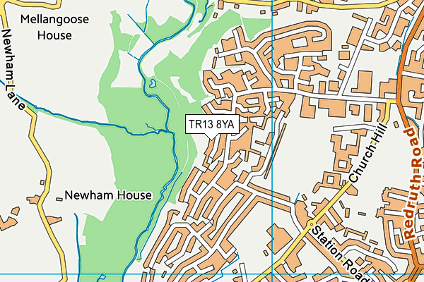 TR13 8YA map - OS VectorMap District (Ordnance Survey)