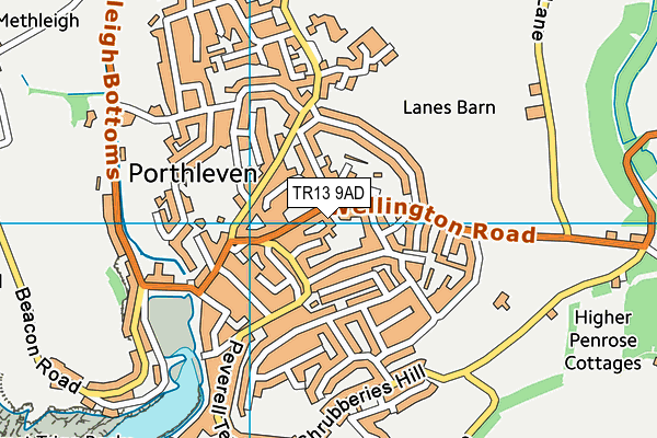 TR13 9AD map - OS VectorMap District (Ordnance Survey)