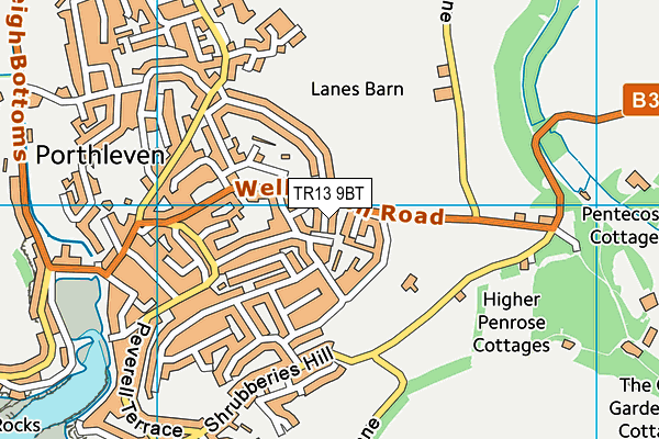 TR13 9BT map - OS VectorMap District (Ordnance Survey)