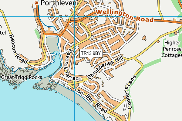 TR13 9BY map - OS VectorMap District (Ordnance Survey)