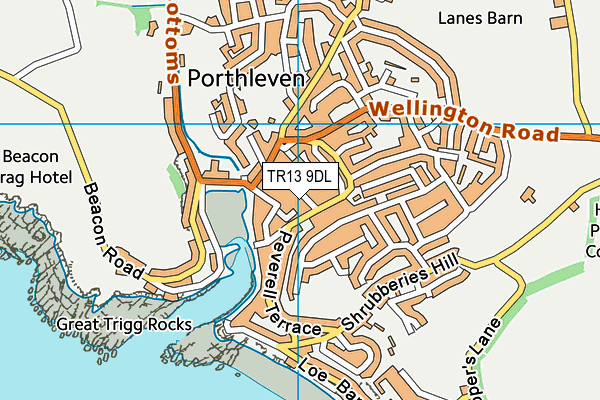 TR13 9DL map - OS VectorMap District (Ordnance Survey)
