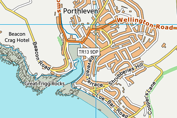 TR13 9DP map - OS VectorMap District (Ordnance Survey)