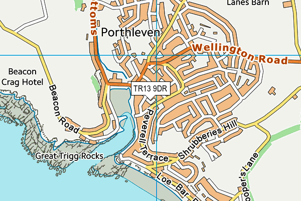 TR13 9DR map - OS VectorMap District (Ordnance Survey)