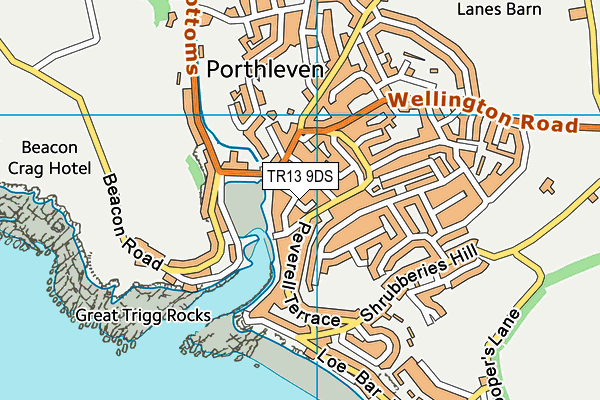 TR13 9DS map - OS VectorMap District (Ordnance Survey)