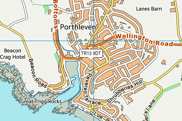 TR13 9DT map - OS VectorMap District (Ordnance Survey)