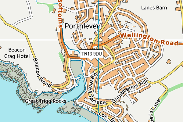 TR13 9DU map - OS VectorMap District (Ordnance Survey)
