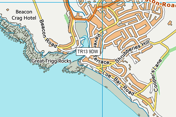 TR13 9DW map - OS VectorMap District (Ordnance Survey)