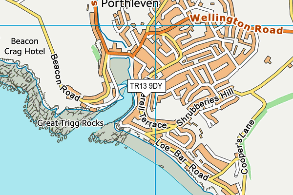 TR13 9DY map - OS VectorMap District (Ordnance Survey)