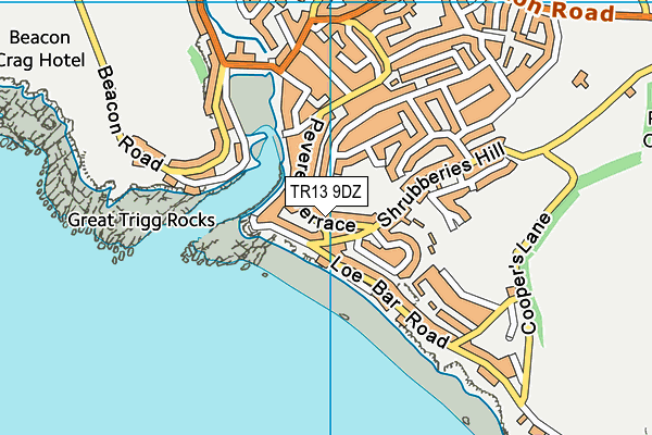 TR13 9DZ map - OS VectorMap District (Ordnance Survey)