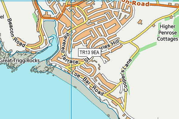 TR13 9EA map - OS VectorMap District (Ordnance Survey)