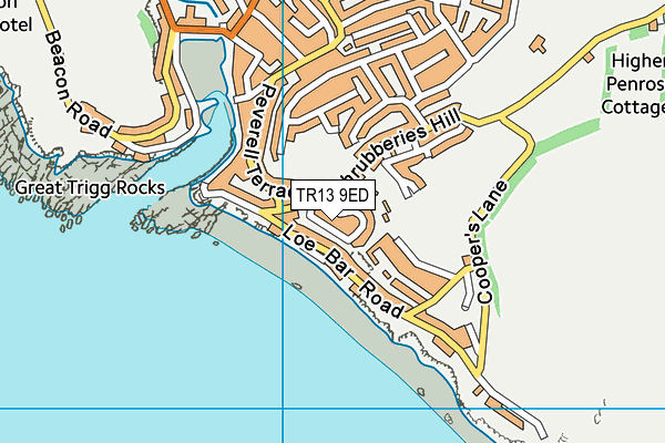 TR13 9ED map - OS VectorMap District (Ordnance Survey)