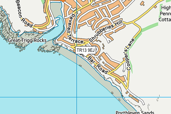 TR13 9EJ map - OS VectorMap District (Ordnance Survey)