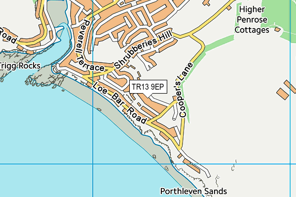 TR13 9EP map - OS VectorMap District (Ordnance Survey)