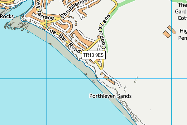 TR13 9ES map - OS VectorMap District (Ordnance Survey)