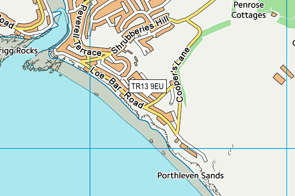 TR13 9EU map - OS VectorMap District (Ordnance Survey)