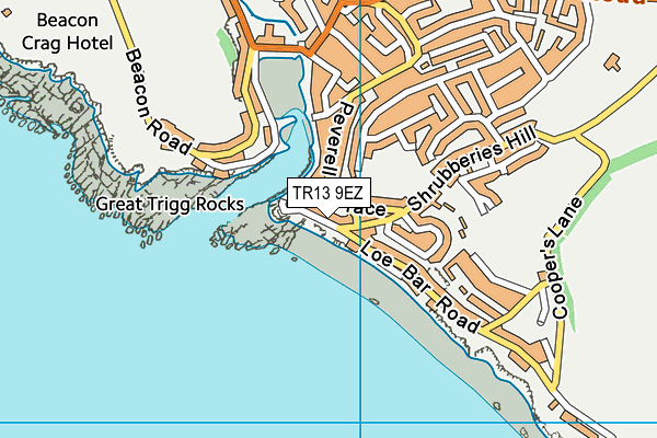 TR13 9EZ map - OS VectorMap District (Ordnance Survey)