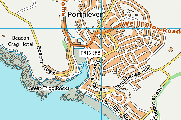 TR13 9FB map - OS VectorMap District (Ordnance Survey)