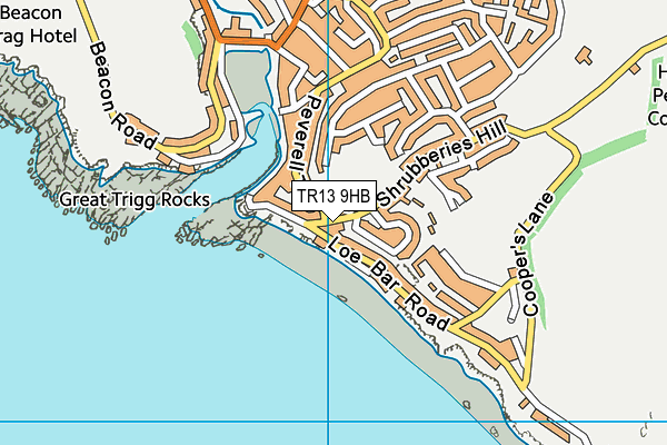TR13 9HB map - OS VectorMap District (Ordnance Survey)