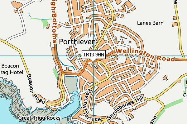 TR13 9HN map - OS VectorMap District (Ordnance Survey)