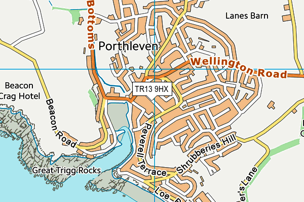 TR13 9HX map - OS VectorMap District (Ordnance Survey)