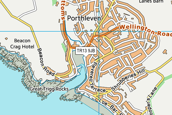 TR13 9JB map - OS VectorMap District (Ordnance Survey)