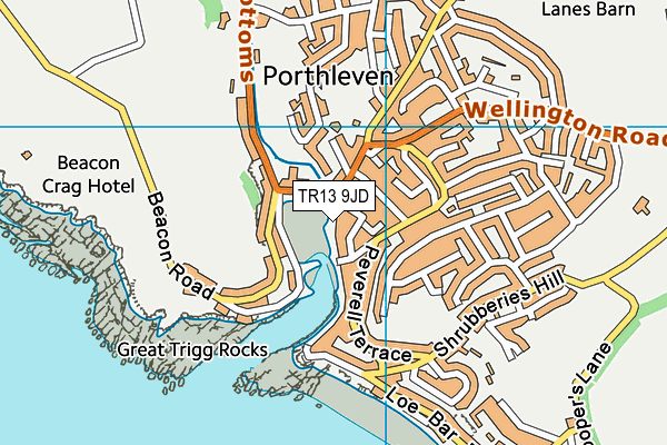 TR13 9JD map - OS VectorMap District (Ordnance Survey)