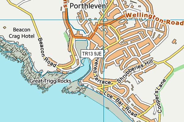 TR13 9JE map - OS VectorMap District (Ordnance Survey)